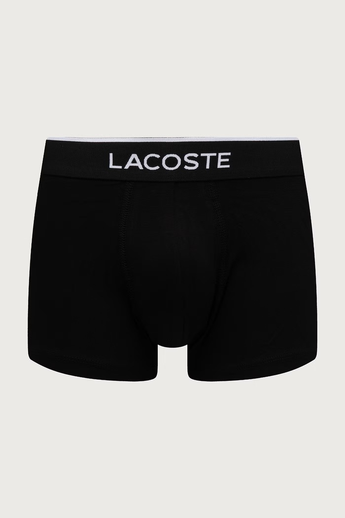 Bokserki dopasowane męskie bawełniane z elastanem 3-pack Lacoste 5H1300 zielony