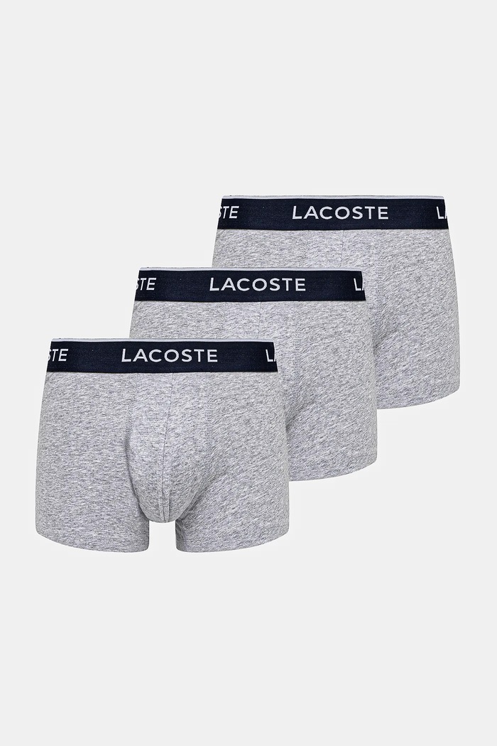 Lacoste oprijete boksarice moške bombažne z elastanom paket 3 kosov Pletenina siva 5H1300