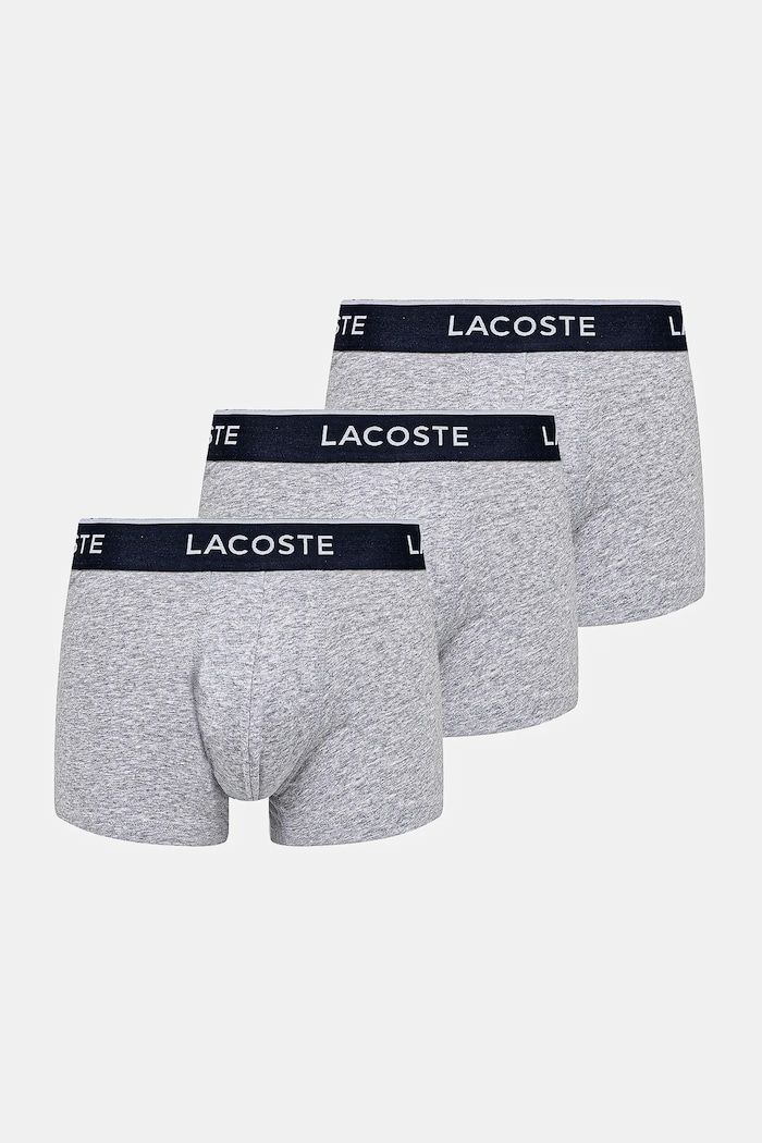 Lacoste oprijete boksarice moške bombažne z elastanom paket 3 kosov Pletenina siva 5H1300