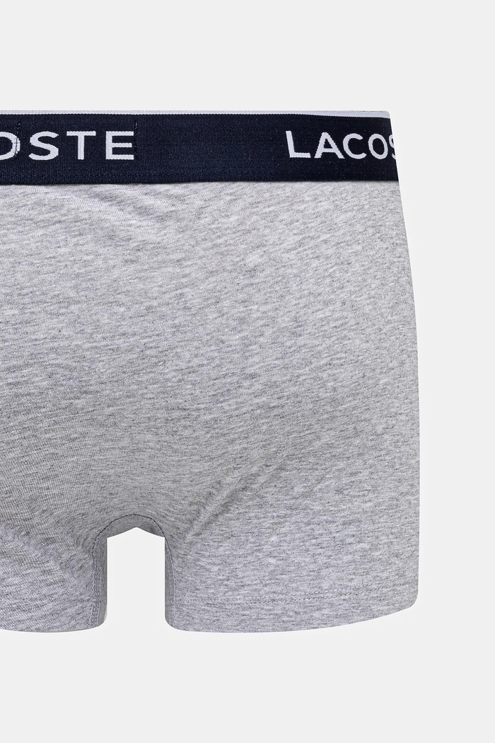 Oblačila Lacoste oprijete boksarice moške bombažne z elastanom paket 3 kosov 5H1300 siva