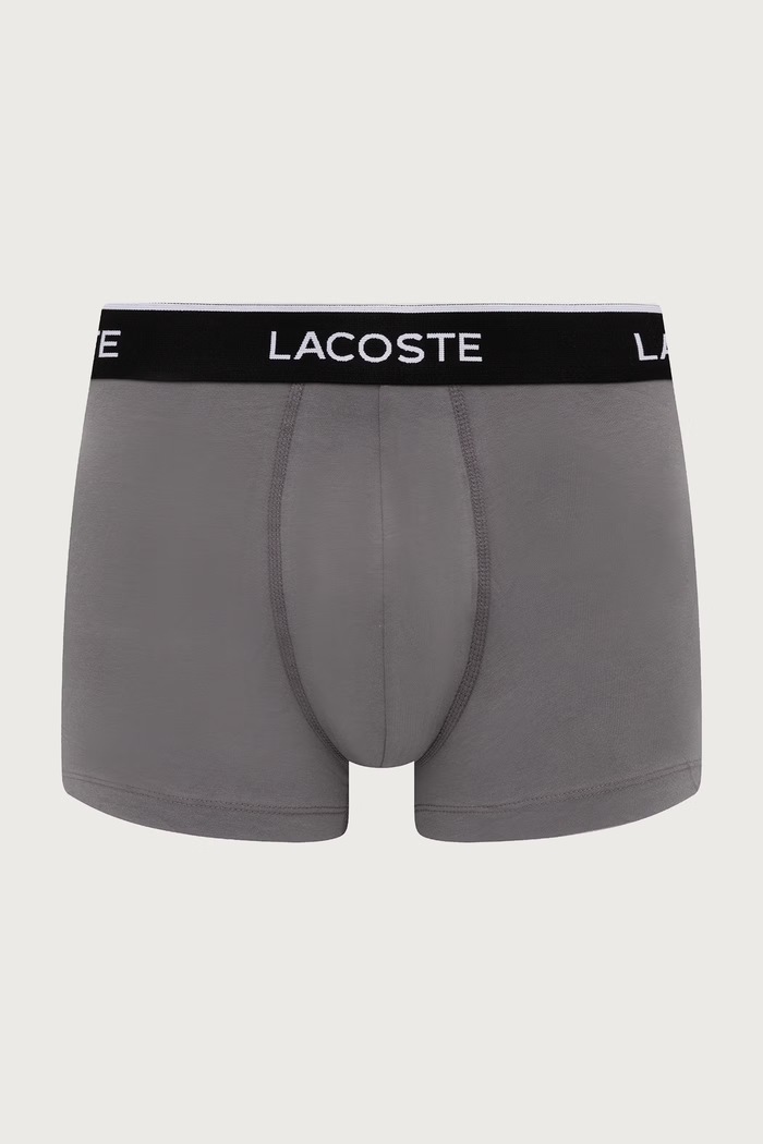 Îmbrăcăminte Lacoste boxeri mulați pentru bărbați din bumbac cu elastan pachet de 3 5H1300 negru