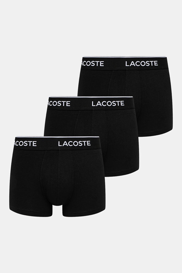 Lacoste oprijete boksarice moške bombažne z elastanom paket 3 kosov Pletenina črna 5H1300