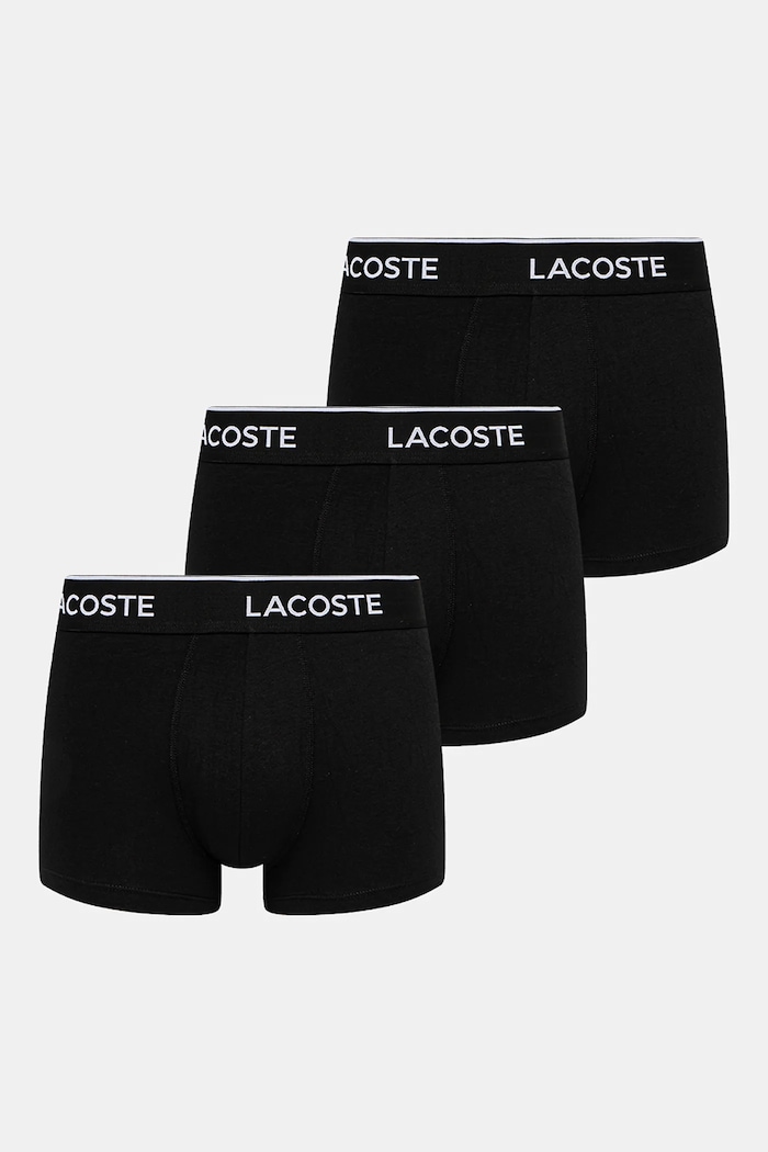 Lacoste oprijete boksarice moške bombažne z elastanom paket 3 kosov Pletenina črna 5H1300