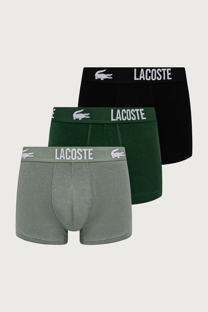 Lacoste boxeri pentru bărbați din bumbac cu elastan pachet de 3 verde 5H2393