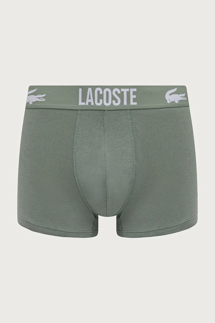 Lacoste boxeri pentru bărbați din bumbac cu elastan pachet de 3 5H2393 verde SS26