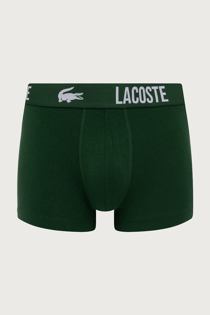 Îmbrăcăminte Lacoste boxeri pentru bărbați din bumbac cu elastan pachet de 3 5H2393 verde