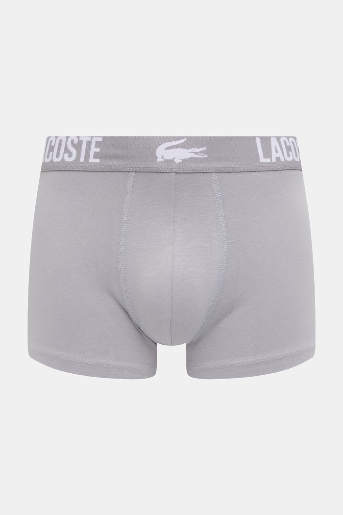 Îmbrăcăminte Lacoste boxeri bărbați bumbac cu elastan pachet de 3 5H2393 gri