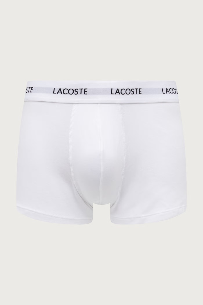 Lacoste Boxeri mulați pentru bărbați din bumbac cu elastan pachet de 3 5H5150 alb SS26