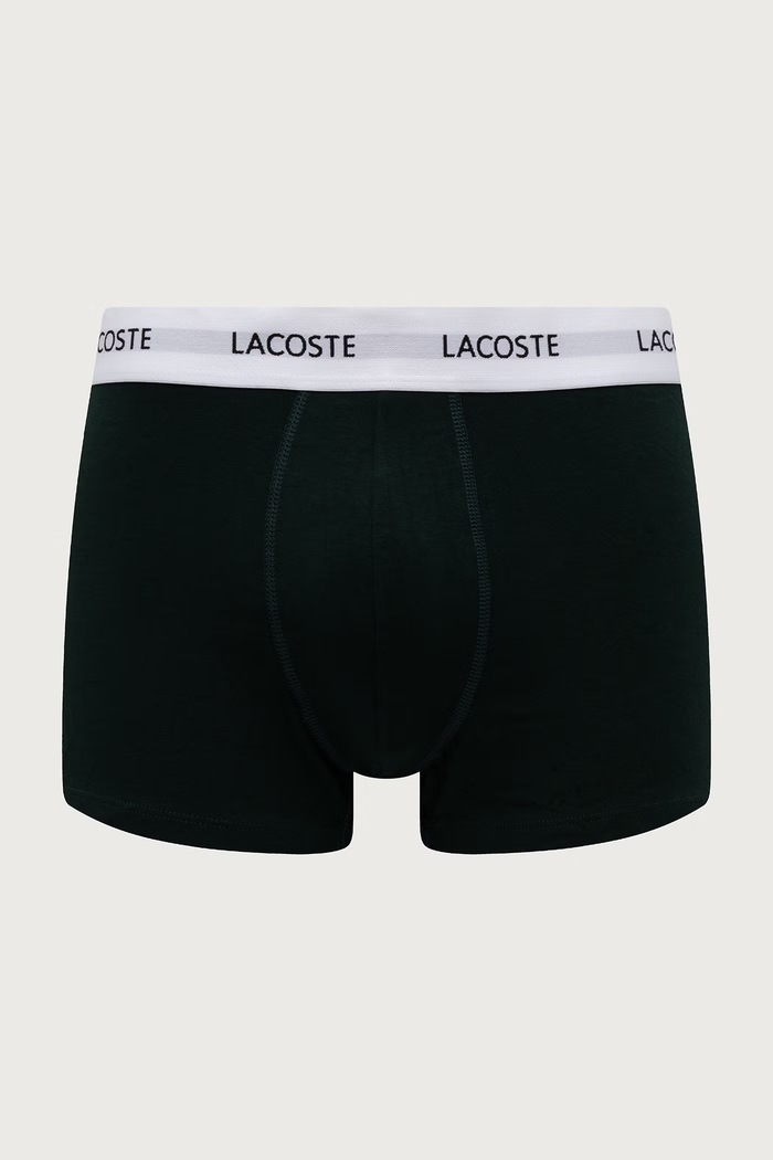 Lacoste Bokserki dopasowane męskie bawełniane z elastanem 3-pack 5H5150 zielony SS26