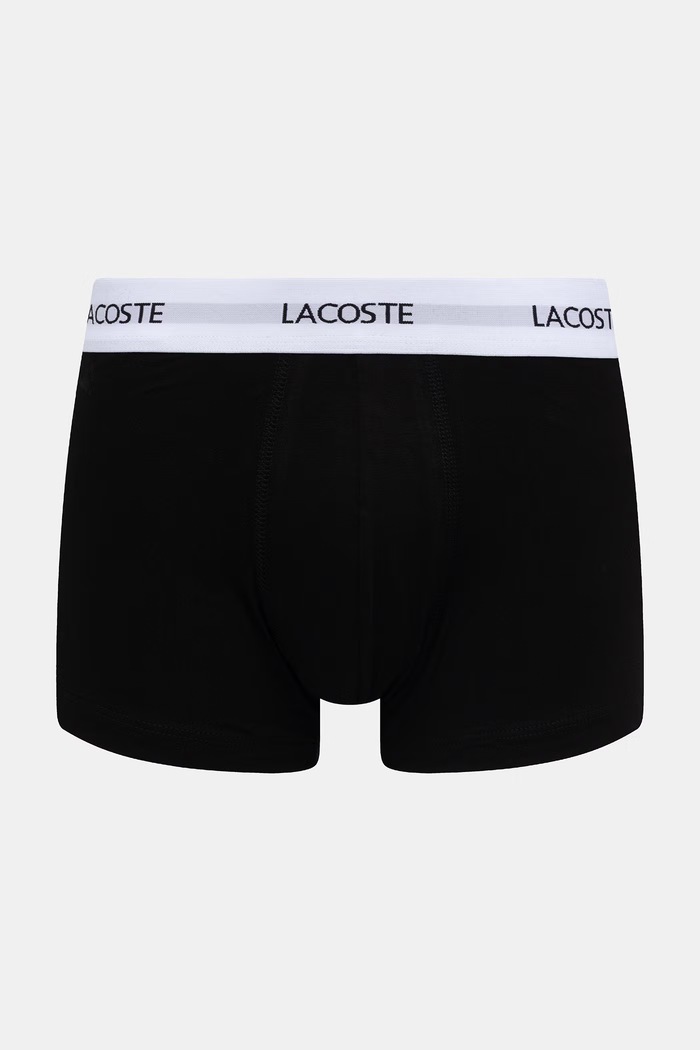 Lacoste priliehavé boxerky pánske bavlnené s elastanom 3-pak 5H5150 čierna SS26
