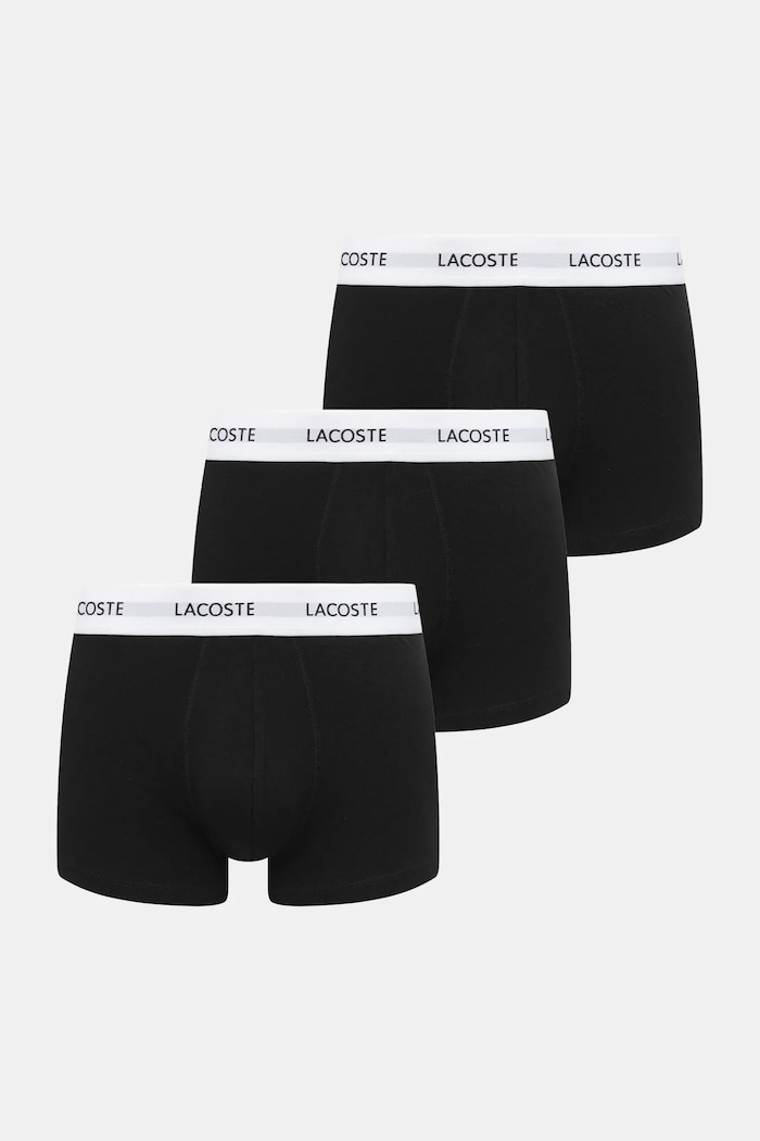Lacoste oprijete boksarice moške bombažne z elastanom paket 3 kosov Pletenina črna 5H5150