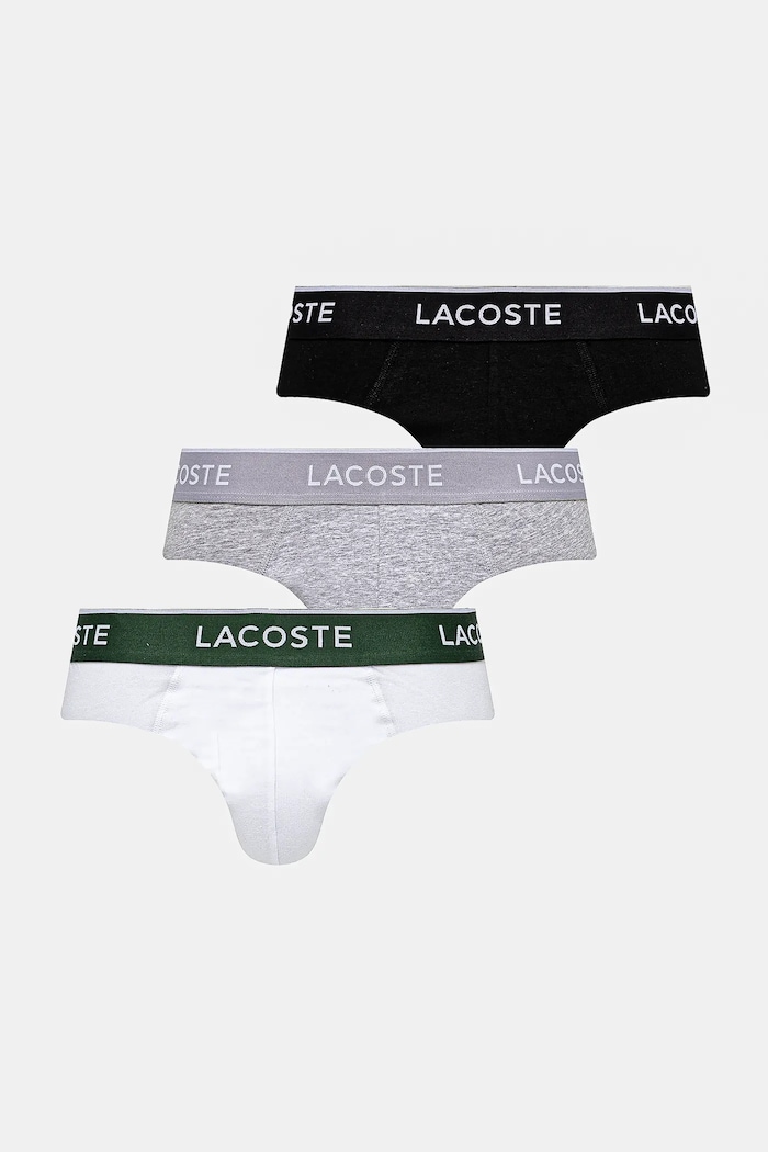 Slipy Lacoste 3-pak melanž biela 8H1293