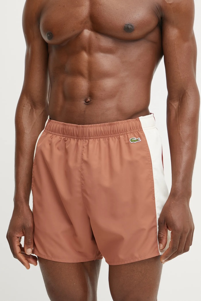 Plavkové šortky Lacoste MH9085 hnědá SS25