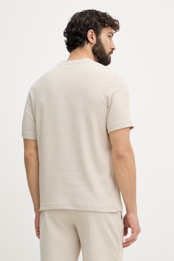 Дрехи HUGO домашна тениска мъжка с памук Austin T-Shirt 50532011 бежов
