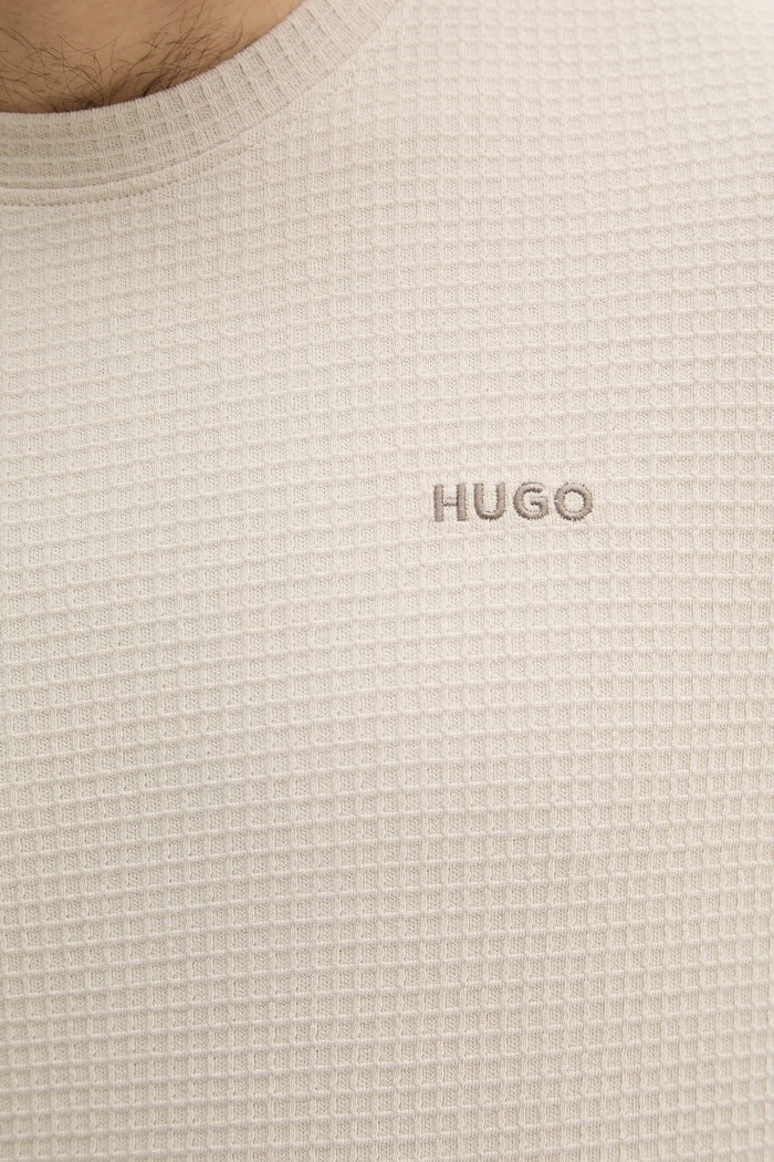 HUGO домашна тениска мъжка с памук Austin T-Shirt 50532011 бежов