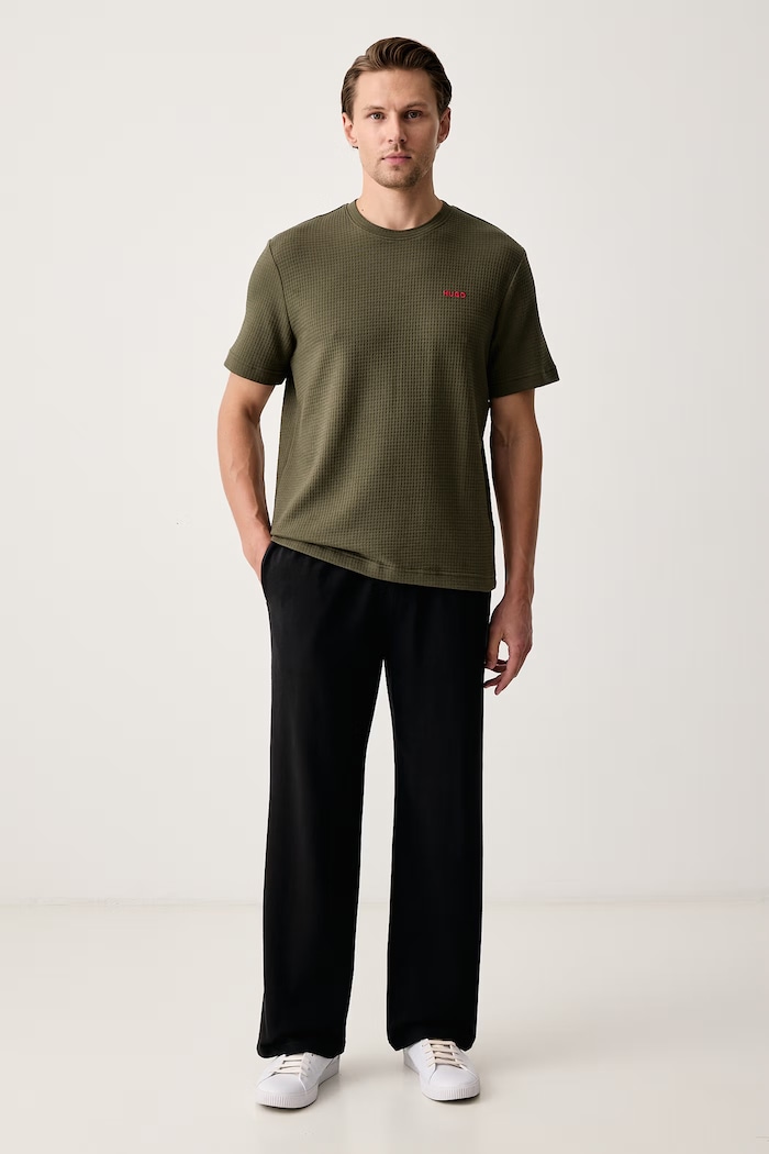 HUGO Tricou loungewear pentru bărbați cu bumbac Austin T-Shirt 50532011 verde SS26