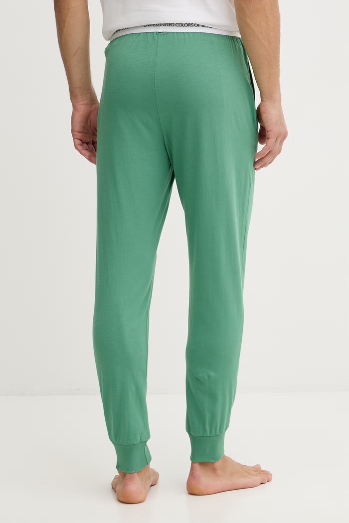 Odjeća United Colors of Benetton donji dio pidžame za muškarce od pamuka 30964F00V zelena