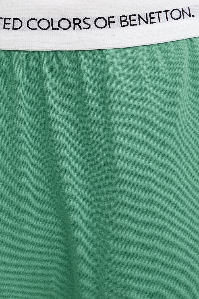 United Colors of Benetton donji dio pidžame za muškarce od pamuka zelena 30964F00V