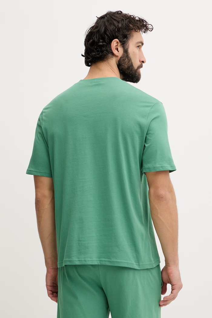 Oblačila United Colors of Benetton Pižama kratka majica moška bombažna 30964M01W zelena