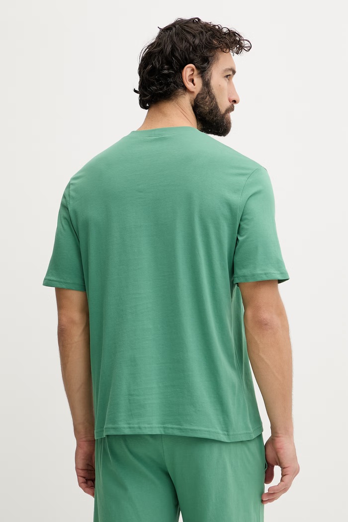 Oblačila United Colors of Benetton Pižama kratka majica moška bombažna 30964M01W zelena