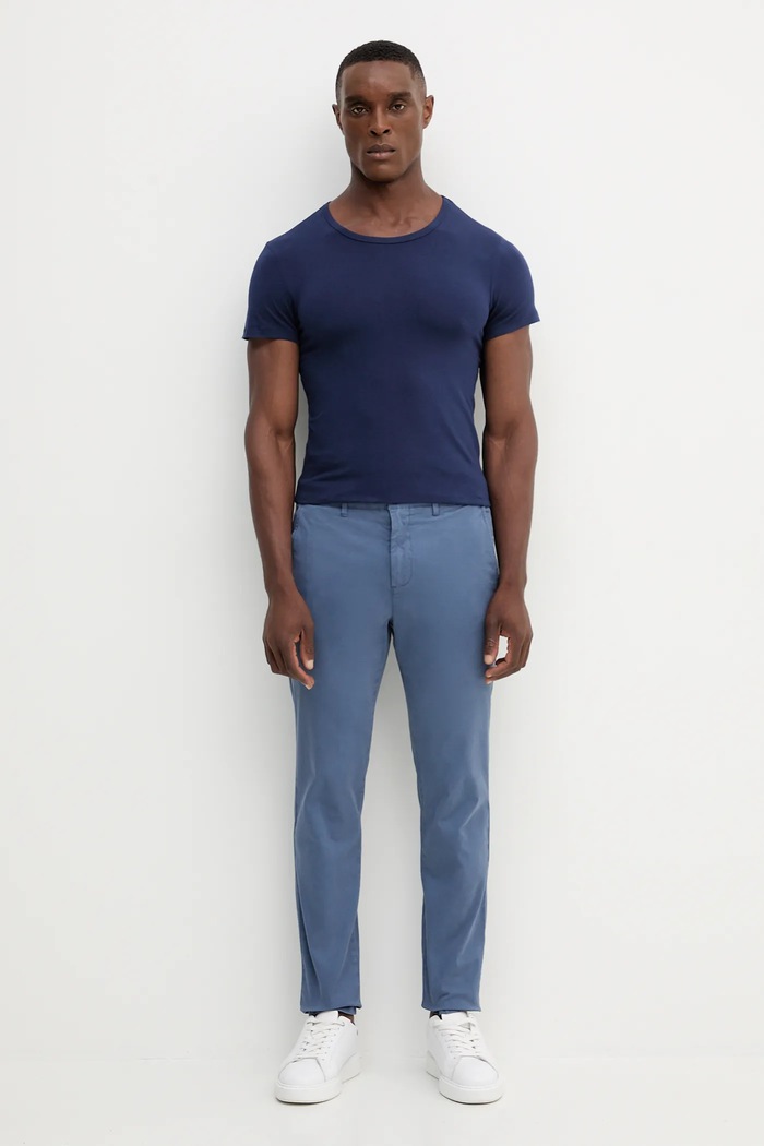United Colors of Benetton t-shirt lounge męski bawełniany z elastanem 3OP82M111 granatowy SS26