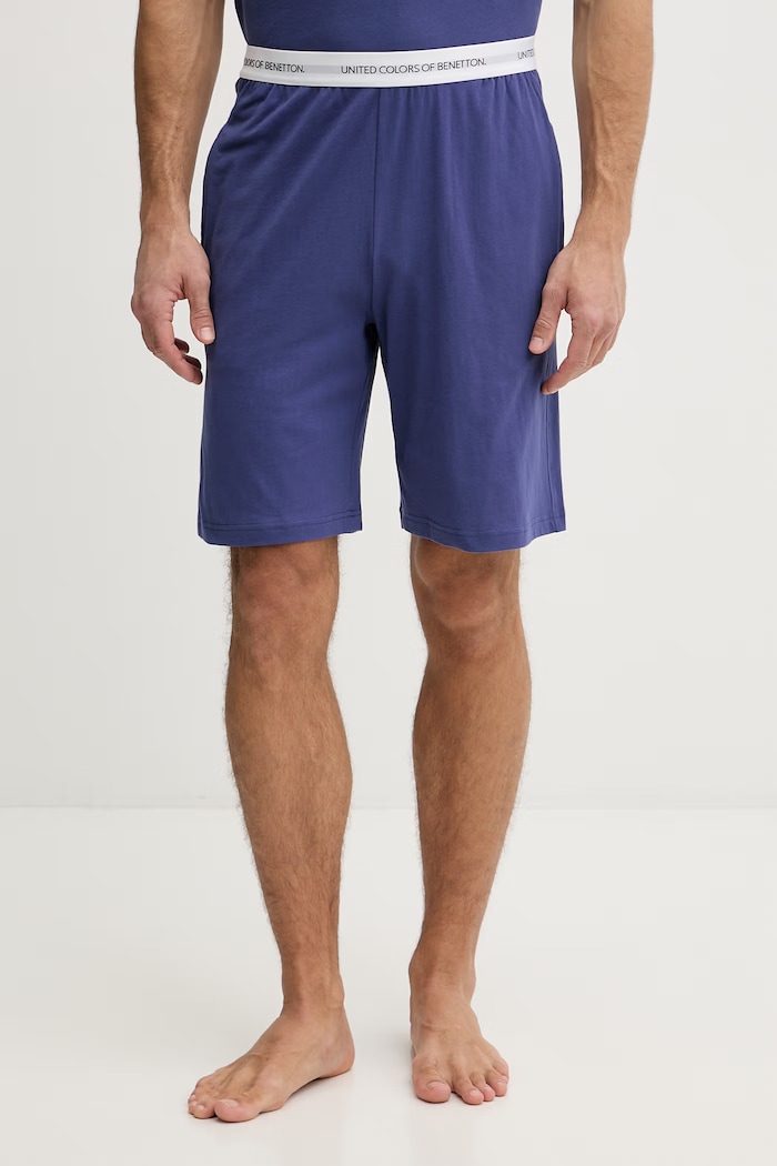 United Colors of Benetton szorty piżamowe męskie bawełniane granatowy 30964900D
