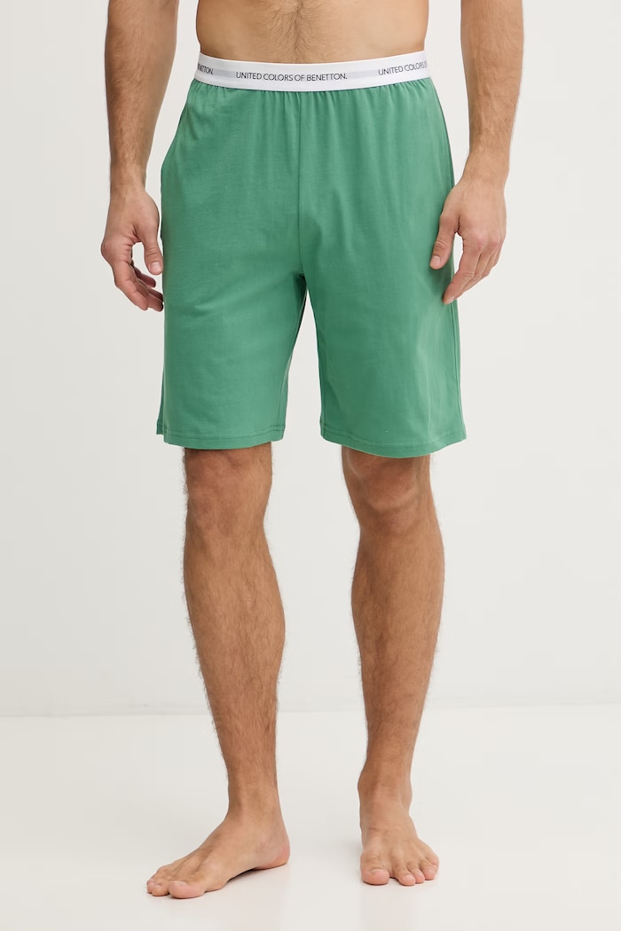 United Colors of Benetton szorty piżamowe męskie bawełniane zielony 30964900D
