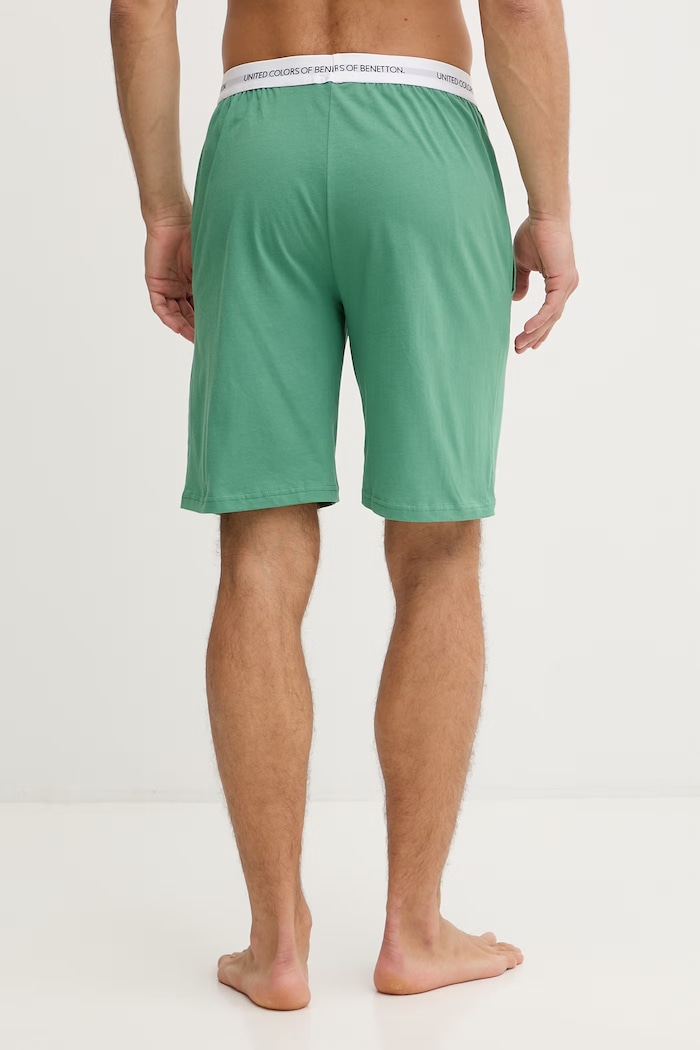 Odzież United Colors of Benetton szorty piżamowe męskie bawełniane 30964900D zielony