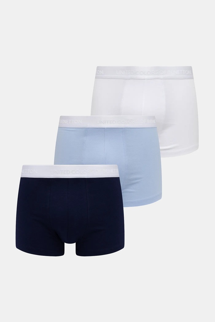 Boksarice United Colors of Benetton 3-pack Bombaž modra 3OP82X01E