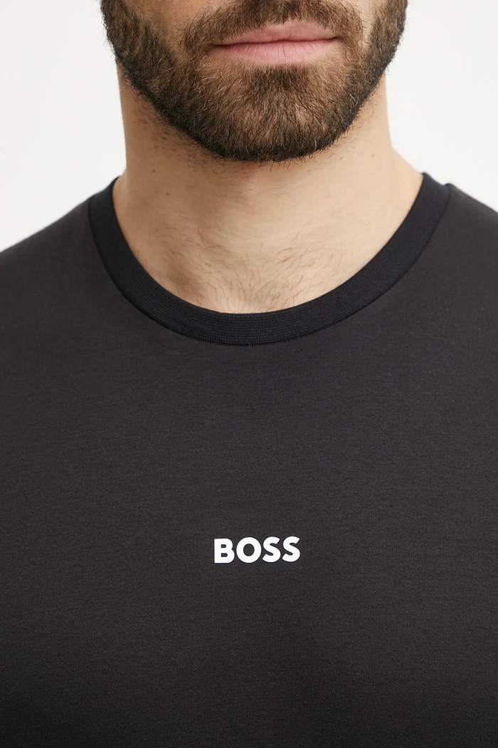 BOSS kétrészes férfi pamut pizsama 50540613 fekete