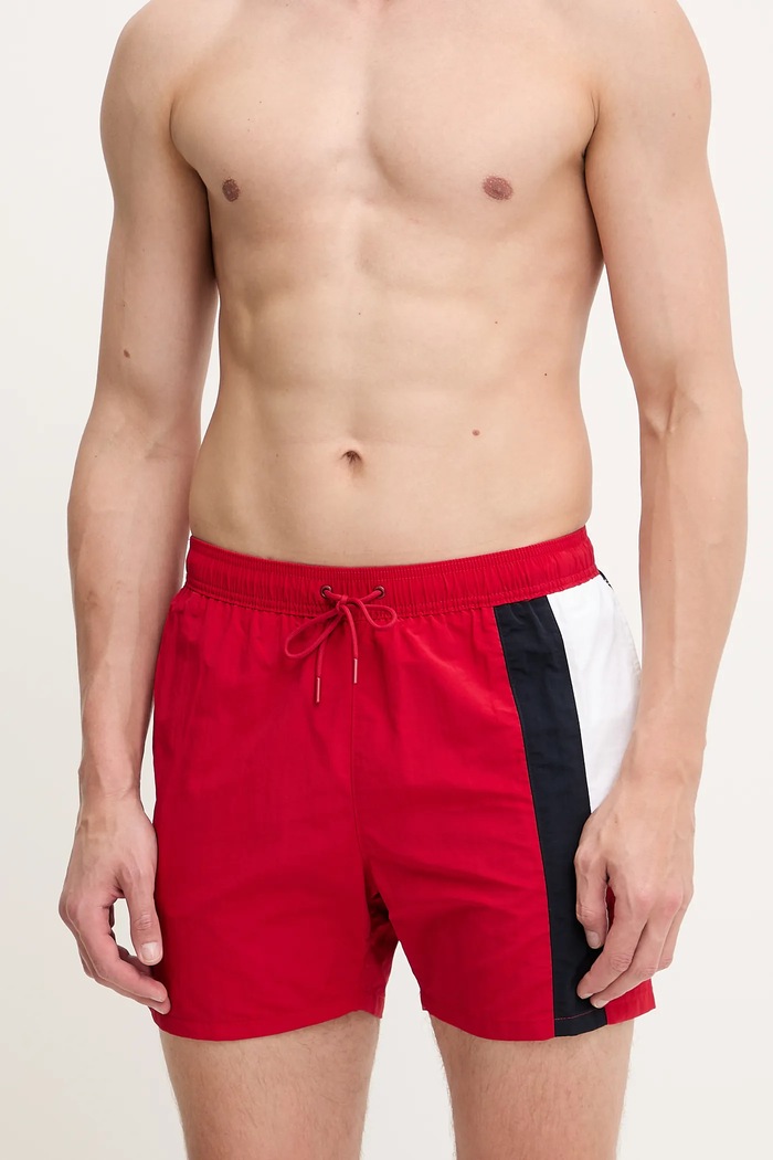 Plavkové šortky Tommy Hilfiger UM0UM03483 červená SS25