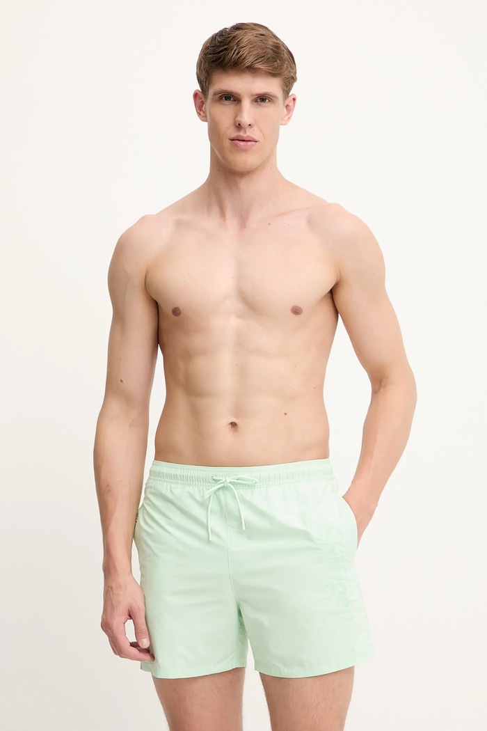 Plavkové šortky Tommy Hilfiger Planet friendly zelená UM0UM03484