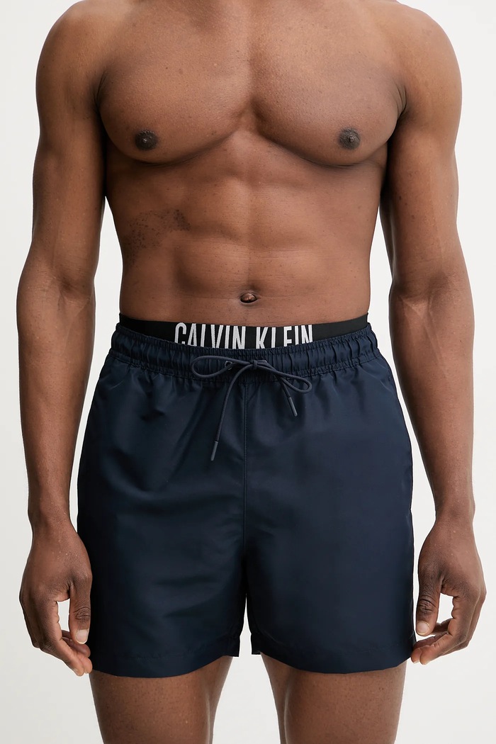 Calvin Klein szorty kąpielowe Planet friendly granatowy KM0KM01093
