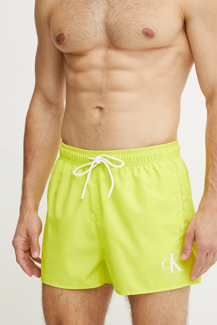 Calvin Klein szorty kąpielowe KM0KM01099 zielony SS25