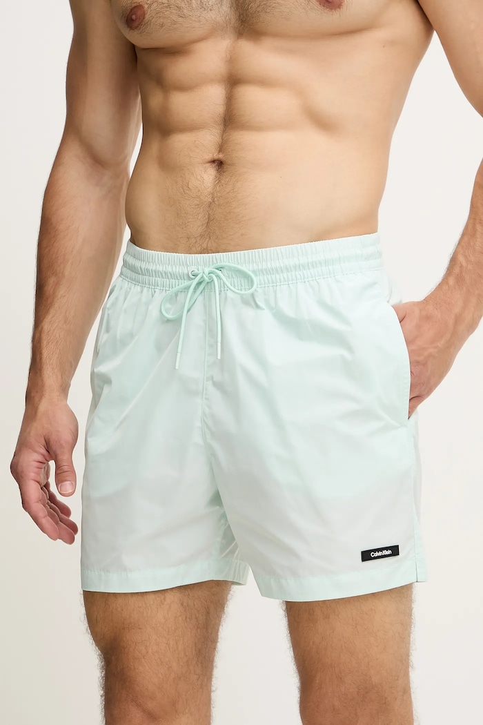 Plavkové šortky Calvin Klein KM0KM01111 zelená SS25