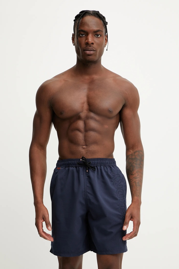 Superdry szorty kąpielowe Planet friendly granatowy M3010246A.09S