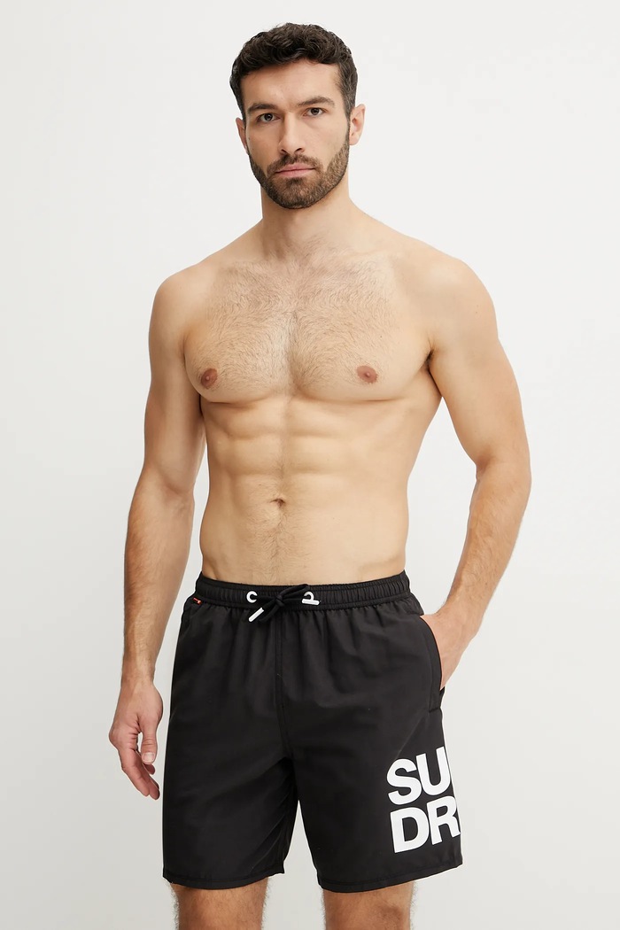 Plavkové šortky Superdry Planet friendly černá M3010247A.02A