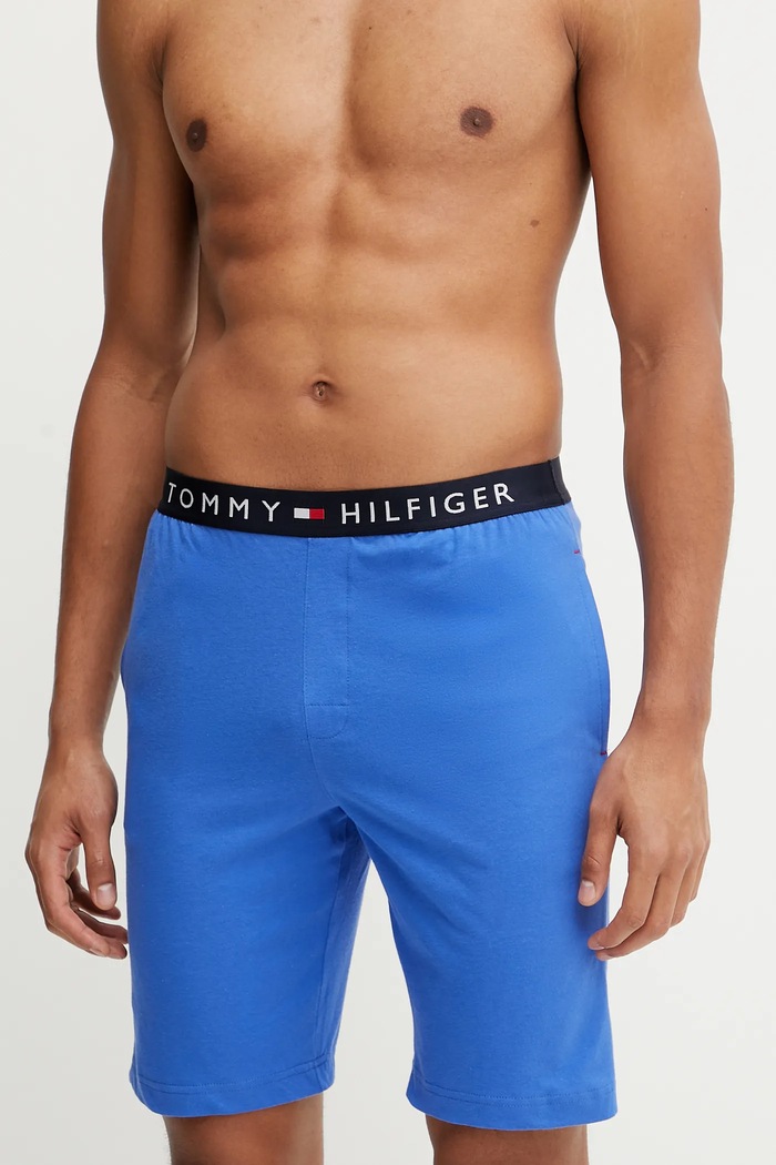 Βαμβακερή πιτζάμα σορτς Tommy Hilfiger βαμβάκι μωβ UM0UM03578