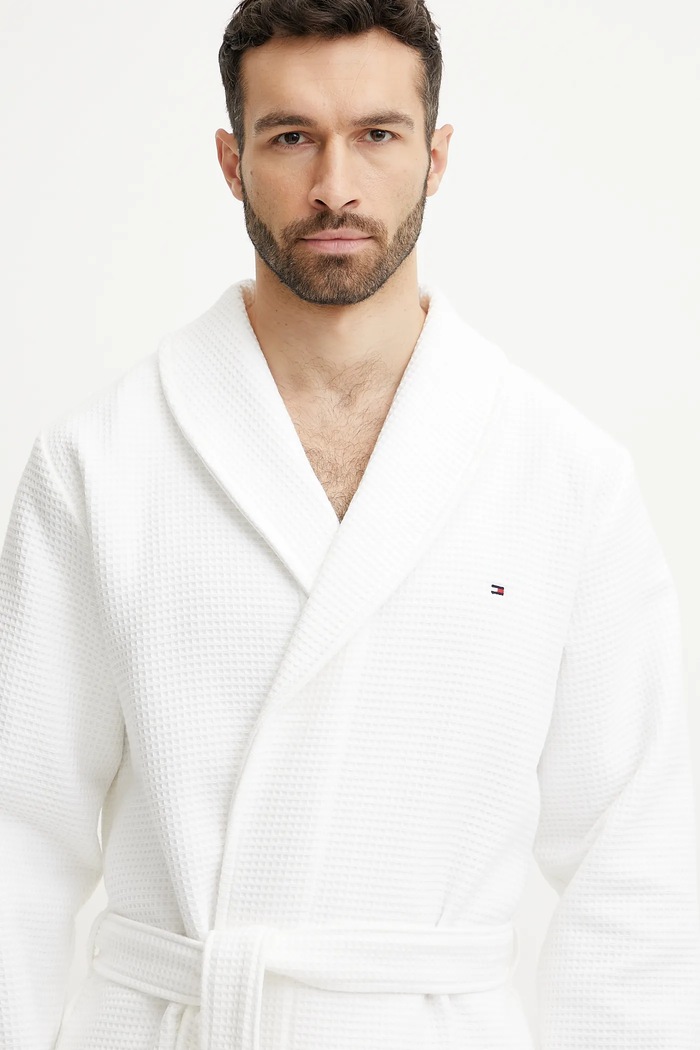 Tommy Hilfiger halat de baie bărbați bumbac alb UM0UM03524