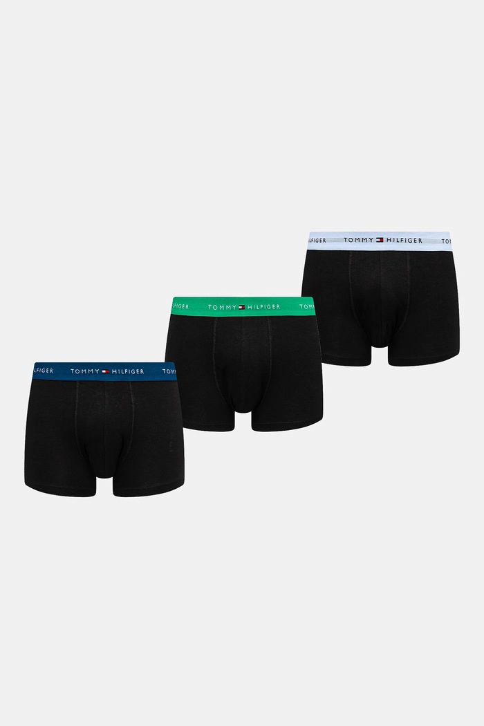 Boxerky Tommy Hilfiger 3-pak pletenina čierna UM0UM02763.
