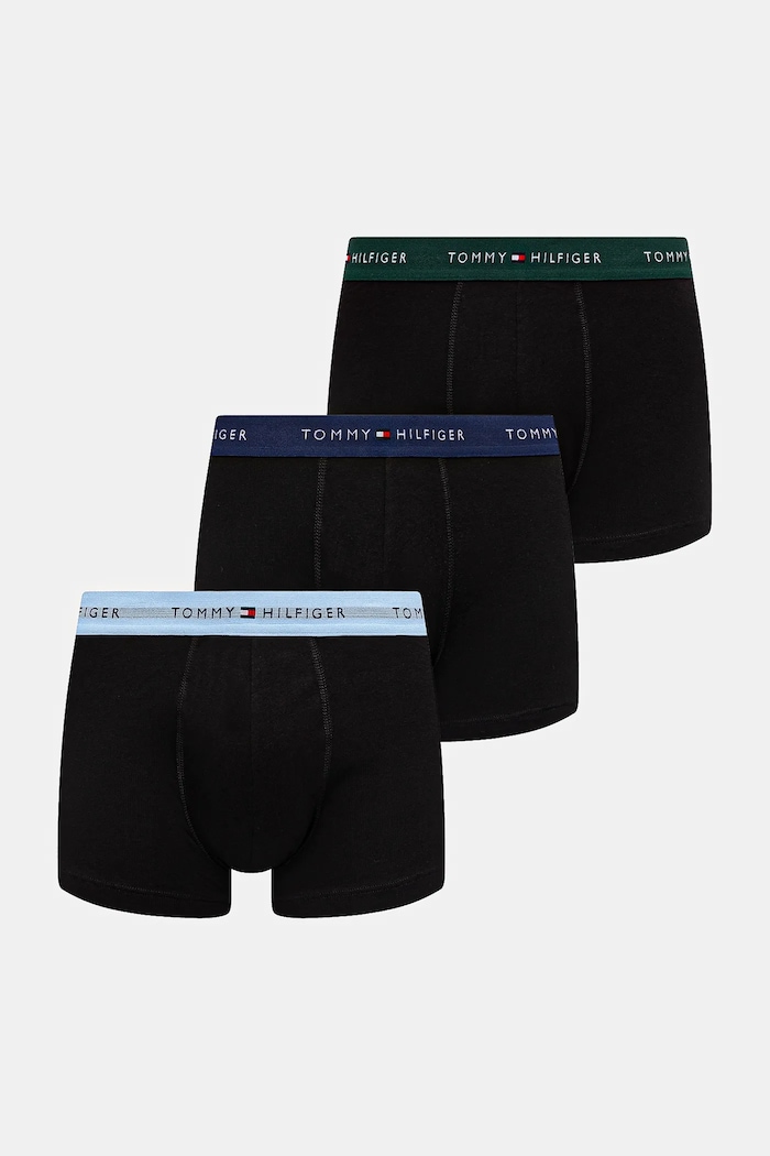 Boxerky Tommy Hilfiger 3-pak pletenina čierna UM0UM02763.