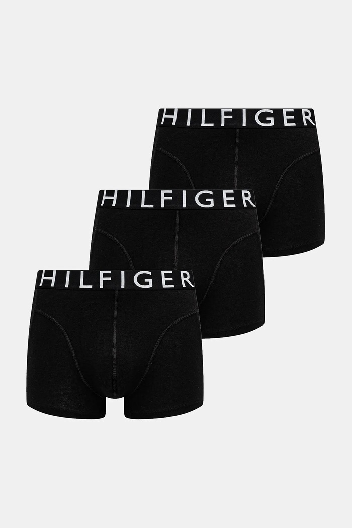 Boxerky Tommy Hilfiger 3-pak pletenina čierna UM0UM03464
