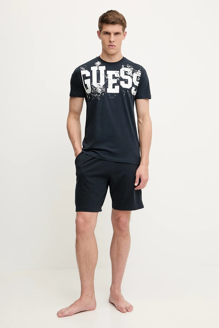 Bavlněné pyžamo Guess sada námořnická modř U5GX22.KCAM1