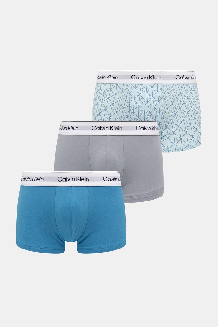 Calvin Klein Underwear oprijete moške boksarice paket 3 kosov modra LV00NB4389