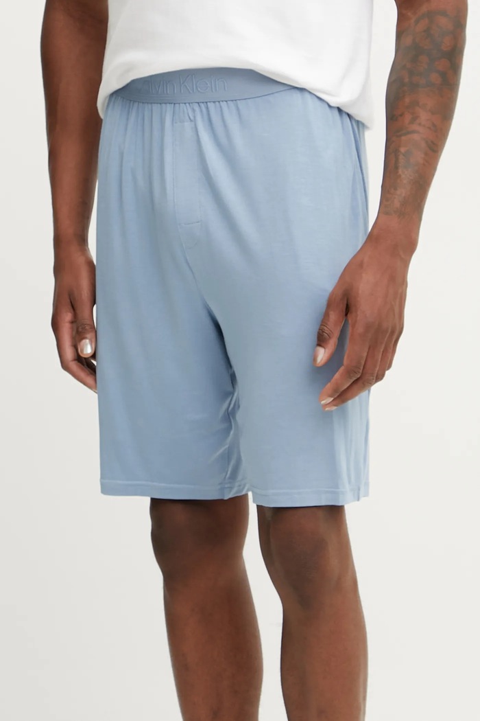 Calvin Klein Underwear szorty piżamowe męskie z modalem dzianina niebieski LV00NM2824