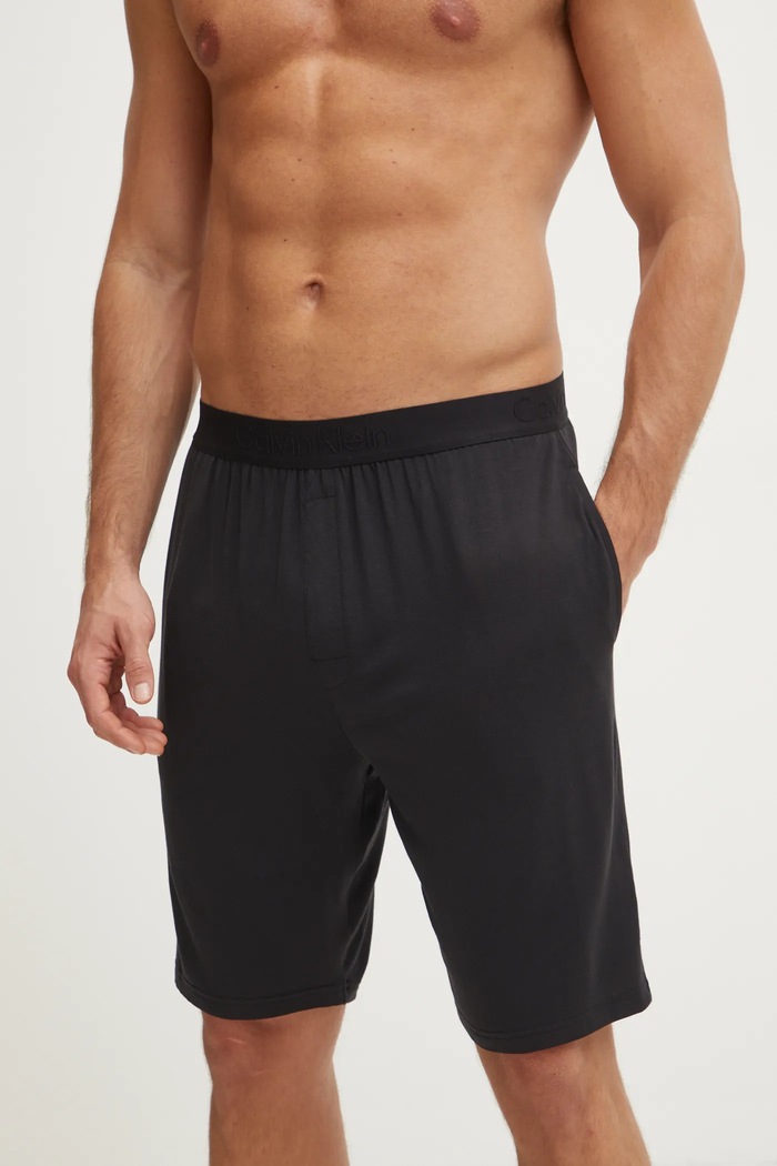 Calvin Klein Underwear szorty piżamowe męskie z modalem dzianina czarny LV00NM2824