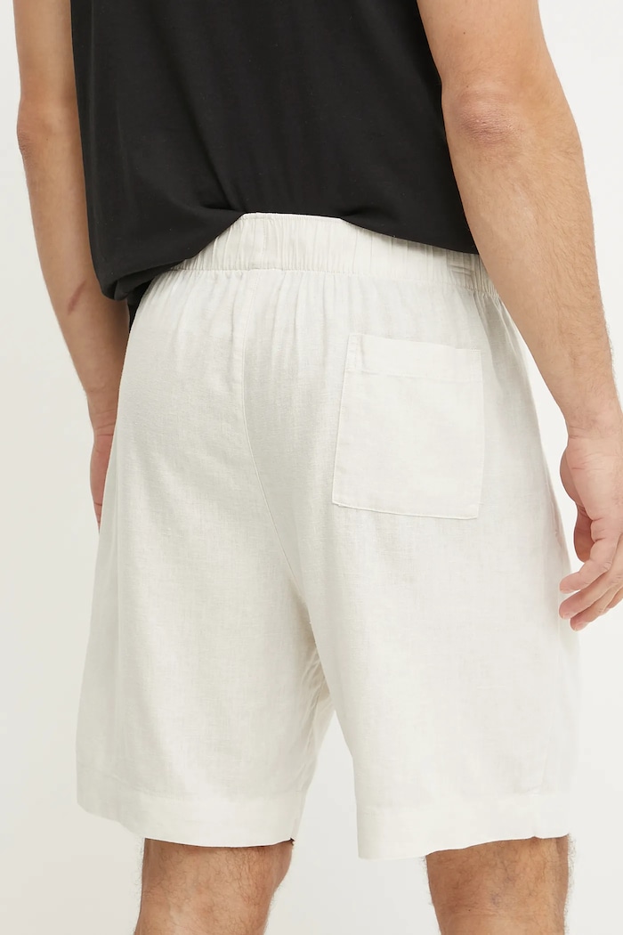 Calvin Klein Underwear szorty piżamowe lniane LV00NM2888 beżowy SS25