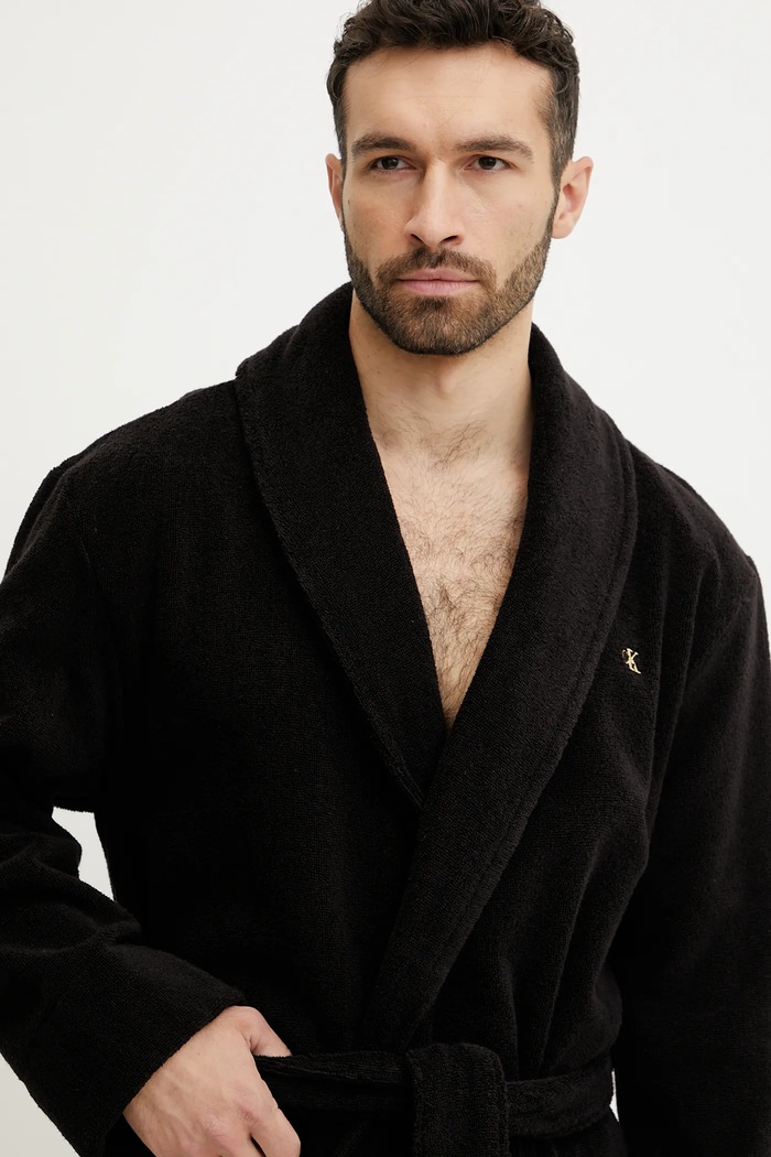 Bavlněný župan Calvin Klein Underwear černá LV00NM2819
