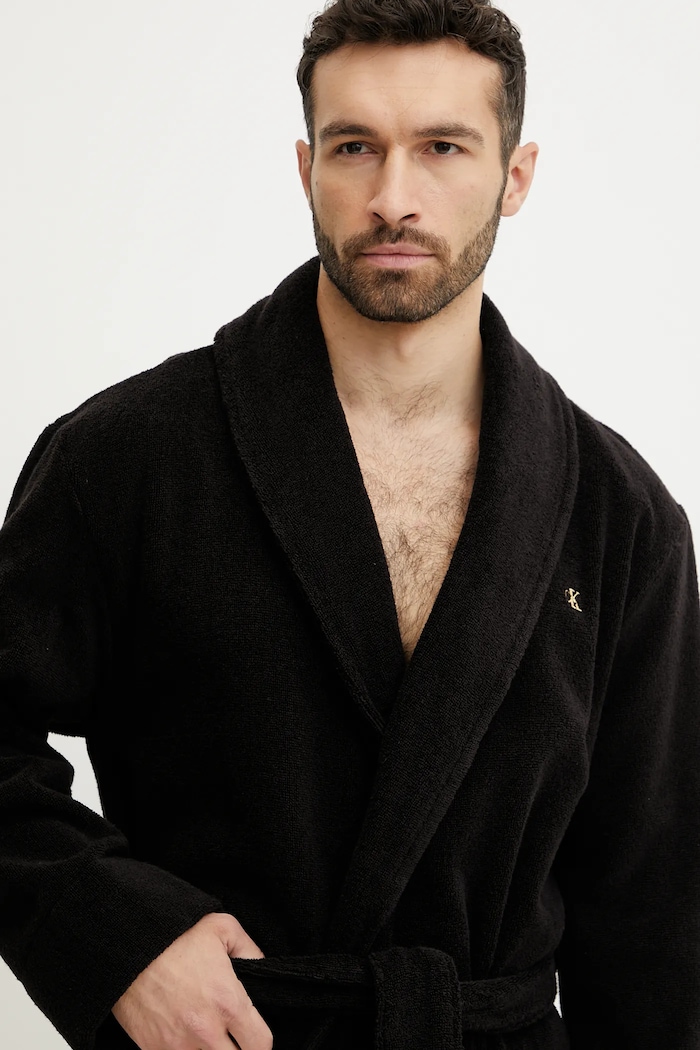 Bavlněný župan Calvin Klein Underwear černá LV00NM2819
