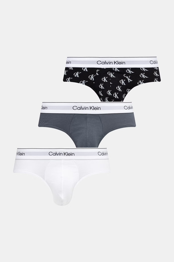 Calvin Klein Underwear slipy męskie bawełniane z elastanem 3-pack szary LV00NB4388
